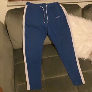 Alphalete blue and white joggers